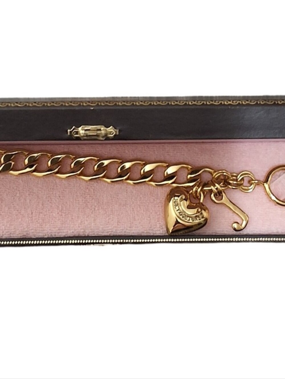 Y2K Juicy Couture Gold Chain Heart Bracelet